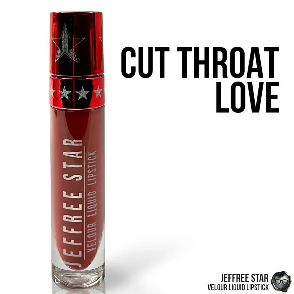 JEFFREE STAR VELOUR LIQUID LIPSTICK CUT THROAT LOVE RED FULL PIGMENT LIP COLOR